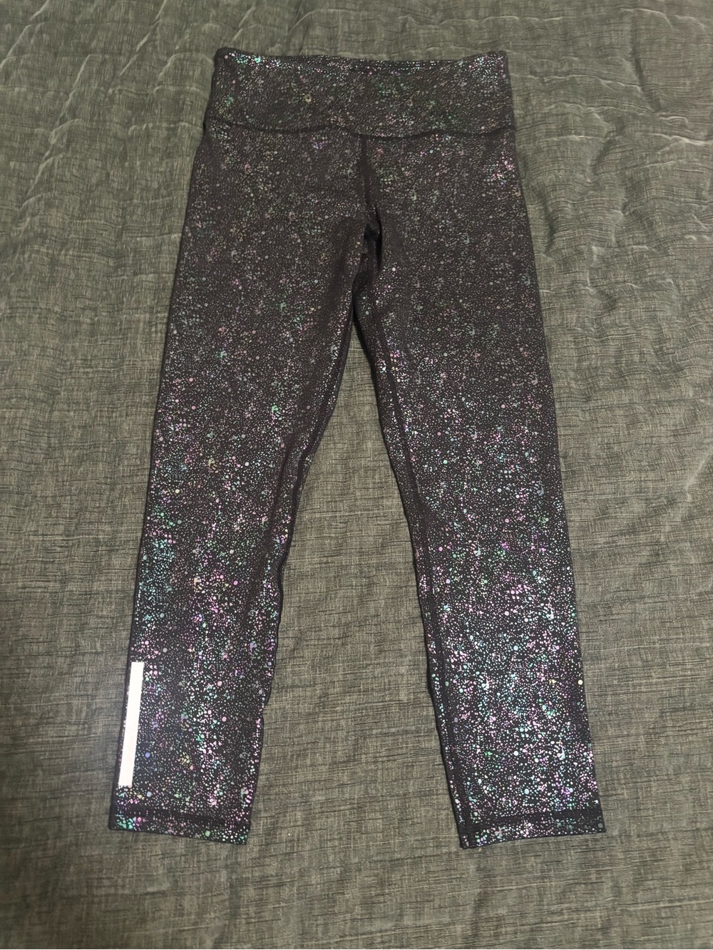 ZYIA Black Sparkle Active Leggings with Iridescent Glitter